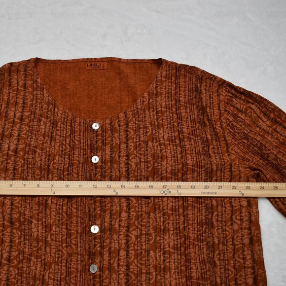 UNO Danmark Floral Blouse Button Down Sz O/S Drawstring Back Boho Cottagecore - Picture 12 of 16